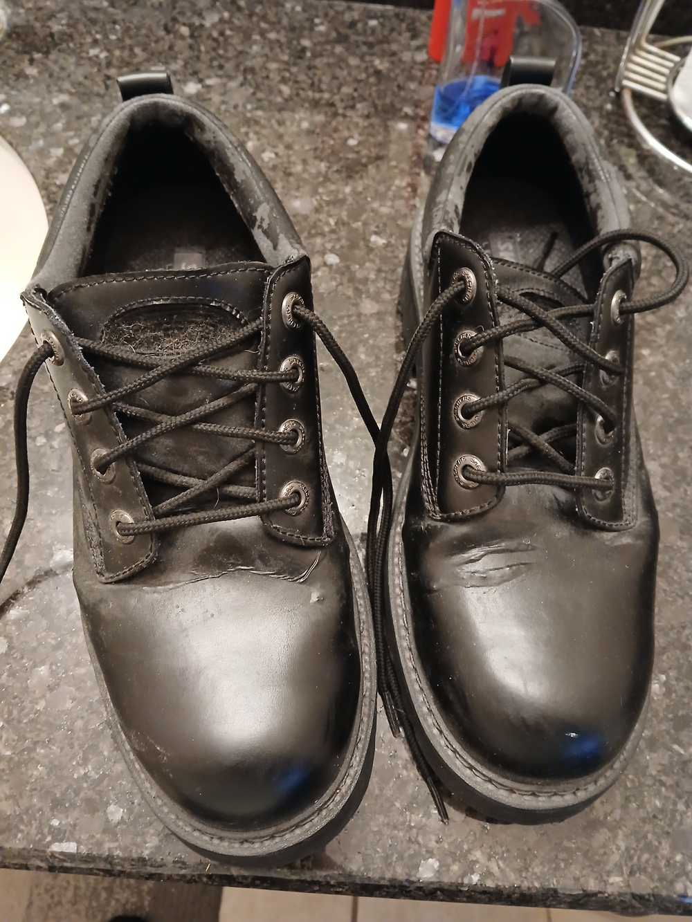 Skechers Men's Black Lace-Up Work Boots